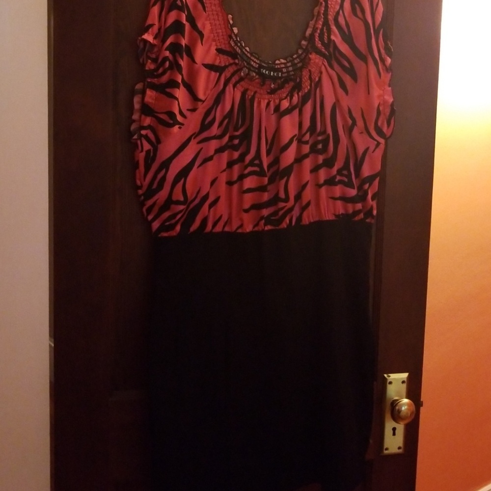 Pink and black leopard dress